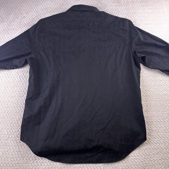 Robert Graham Knowledge Wisdom Truth Men Black Textured Button Up Shirt Sz XL - Picture 9 of 16